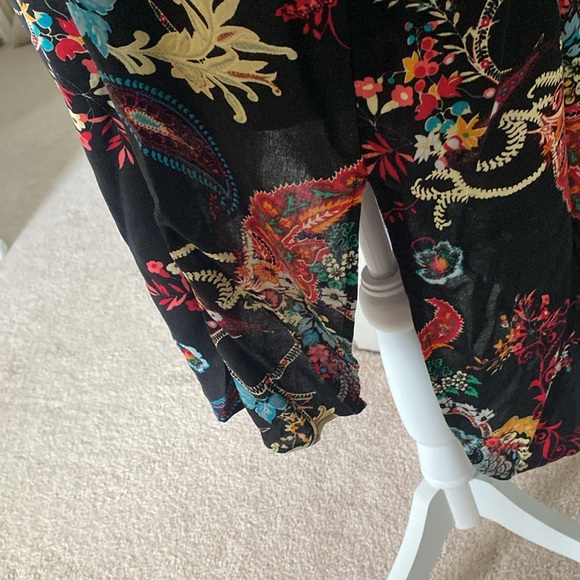 Roz &Ali ladies multi color tunic size XL,3/4 tie sleeve, high low hemline - Picture 6 of 8